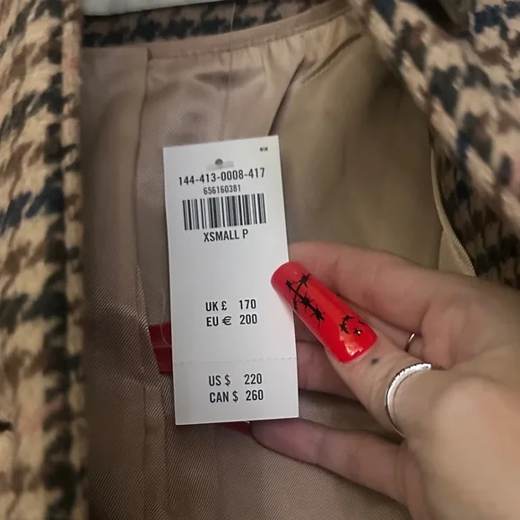 Abercrombie and Fitch Brown Plaid Trench Coat - Picture 2 of 4